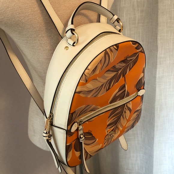 Coach feather print leather backpack - Picture 1 of 11